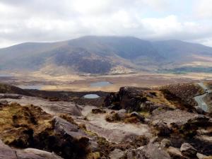 View of the world from an inland lake beyond the Conor Pass, Dingle